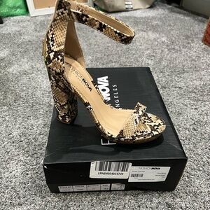 Snake print heels